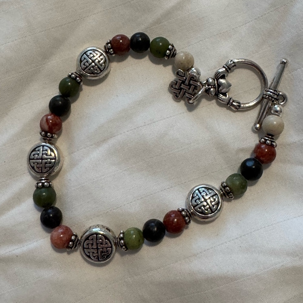 Irish Bracelet - Natural Irish Marble + Celtic Knots ☘️ 🇮🇪